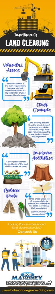 Infographic detailing benefits of professional land clearing services.